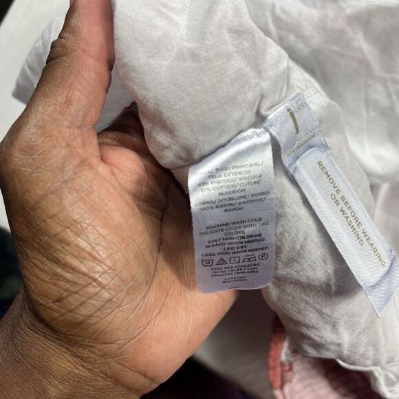 LOFT Babydoll Peasant Dress Floral Puff Sleeve Casual Cottagecore Pullover 12 - Picture 9 of 12